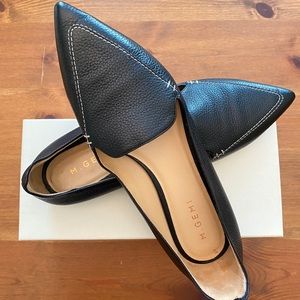 M Gemi The Stellato Black Leather flats Sz 42 Blk